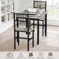 thumbnail image 3 of Lamerge 3 Piece Dining Table Set, Rustic Kitchen Table and Chairs Set, Thickened Solid Wood Carbon Plate, Breakfast Table Set for Small Spaces, Dining Room, Kitchen, Rustic Gray, 3 of 12