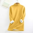 thumbnail image 2 of Duoif Fall Sweatshirts for Women, Women's Mock Neck Thermal Shirt - Winter Lined Fleece Pullover Womens Sweatshirt Light Yellow XXXL, 2 of 7