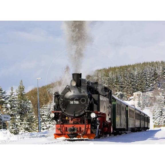 Steam Train, Oberwiesenthal  Cranzhal Fichtelbergbahn, Germany, Unframed Photographic Print Wall Art by phbcz Sold by Art.Com