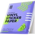 thumbnail image 1 of YWC-Premium Printable Vinyl Sticker Paper for Inkjet Printer and Laser - 20 White Glossy Sticker Paper Waterproof - Durability Adhesive Paper 8.5 x 11, Fast Dry, Holds Ink Well, Great for Cutting Mac, 1 of 4