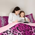 thumbnail image 4 of Erosebridal Black Pink White Cheetah Print Twin Comforter Sets 3-Piece For Teens Adults,Abstract Animal Print Bedding Set,Pink Reversible, 4 of 6