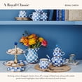thumbnail image 3 of Tetera MACKENZIE-CHILDS esmaltada azul y blanco Royal Check, 3 of 6