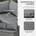 thumbnail image 4 of Grey 3-Piece Rattan Wicker Outdoor Conversation Set w/ Loveseats & Coffee Table for Patio, Garden, or Conservatory - Comfortable Seating, 4 of 7