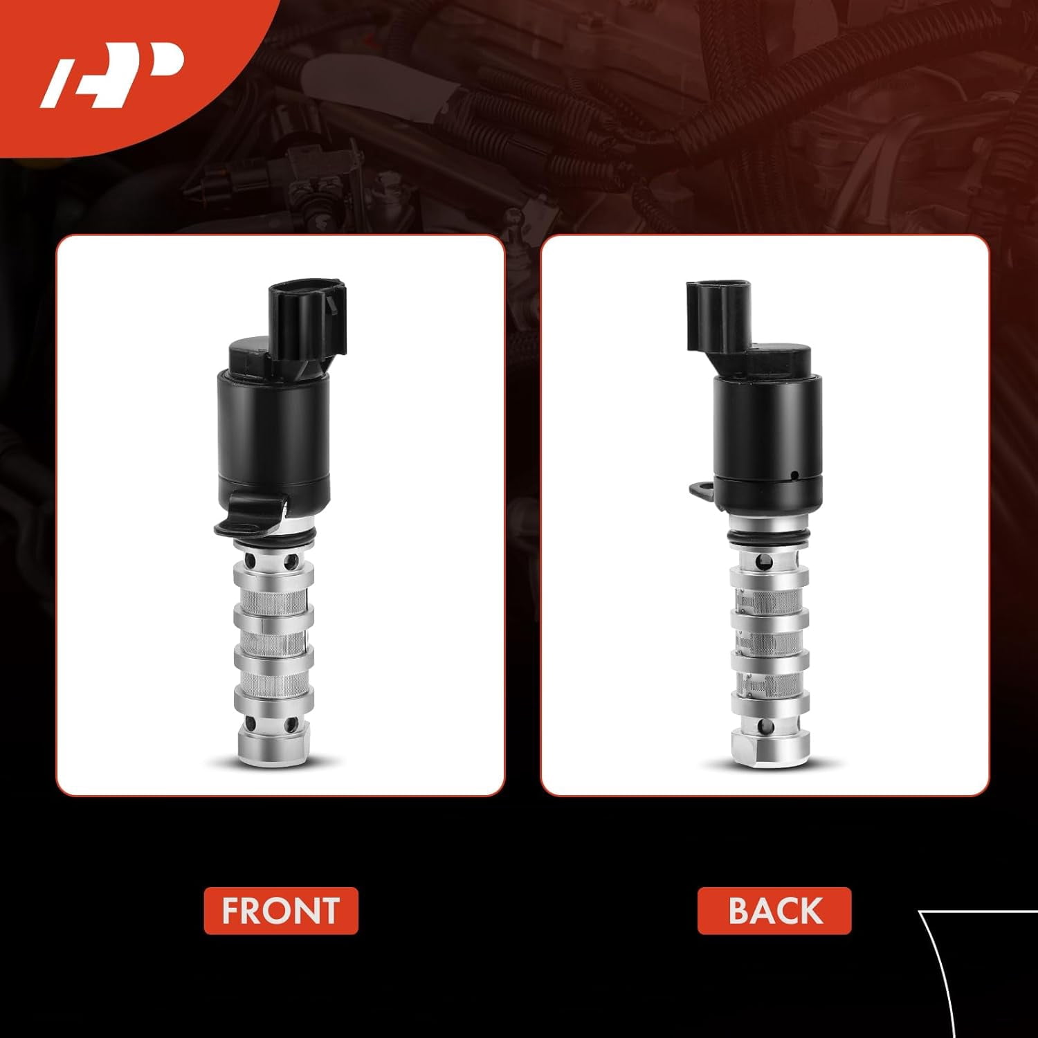 A-Premium Intake or Exhaust Engine Variable Valve Timing (VVT) Solenoid Compatible with Hyundai & Kia - Accent Elantra Sonata Tucson Forte Optima Rio Soul - L4 1.6L - Replace# 24355-2B700