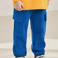 thumbnail image 7 of Lenpel Boys' Sweatpants Toddler Cotton Elastic Waist Pull on Cargo Joggers Performance Athletic Pants for Children 2-7 Y(Blue,7-8 Years), 7 of 7