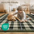 thumbnail image 4 of ODIKA Boho Distressed Vintage Plaid Farmhouse Grid Tone Retro Dining for Room, Under Table, Office, Non-Slip Chair-Friendly Floor, 4 of 7