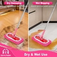 thumbnail image 5 of ZenClean Reusable Microfiber Mop Pads 6 Pack Compatible with SwifferSweeper Mop for Wet & Dry Floor Cleaning (Pink), 5 of 8