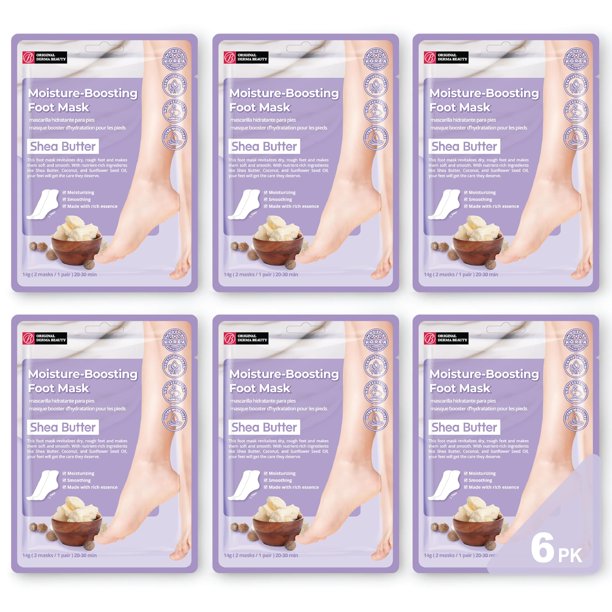 Mascarilla para pies Innerest Original Derma Beauty con manteca de karité, 6 pares