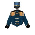thumbnail image 3 of iiniim Kids Girls Long Sleeve Fringe Jacket Coat with Hat Band Team Uniform Party Performance Peacock 16, 3 of 7