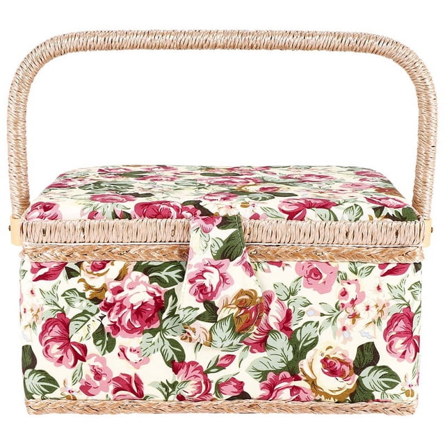 Cesta de Costura Extra Grande, Vintage, para Almacenamiento Agujas, Hilo, Cinta MéTrica Suministros