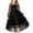 AA01-Black, variant on Inglocry Girls Dresses Contrast Mesh Long Sleeve Twirly High Low Birthday Party Solid Color Formal Dress Red 5-6Y