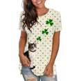 thumbnail image 2 of Pompotops Blouse Décontractée pour Femmes Imprimée pour la Saint-Patrick à Manches Courtes Col Rond T-shirt, 2 of 5