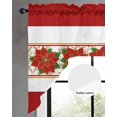 thumbnail image 2 of Red Poinsettia Christmas Swag Valances for Windows, Small Curtains Drapes, Xmas Botanical Winter Floral Kitchen Window Curtains Over Sink Window Treatment Valance for Bedroom/Bathroom 56"x36", 2 of 5