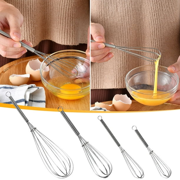 Batidor de Huevos de Acero Inoxidable | Mezclador Manual de Mano para Huevos, Leche, Crema, Harina | Herramienta Multifuncional de Cocina | Gadget de Cocina Duradero y Fácil de Limpiar | 1 paquete