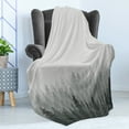 thumbnail image 4 of Forest Soft Flannel Fleece Throw Blanket, Wilderness Pattern with Many Trees Nature Panorama Monochrome Woods, Cozy Plush for Indoor and Outdoor Use, 60" x 80", Pale Grey Dark Grey, by Ambesonne, 4 of 5
