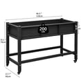 thumbnail image 2 of Dextrus Raised Garden Bed 47x18x31in Wood Mobile Elevated Planter Box Stand With Lockable Wheel, Shelf, Liner - Black, 2 of 8