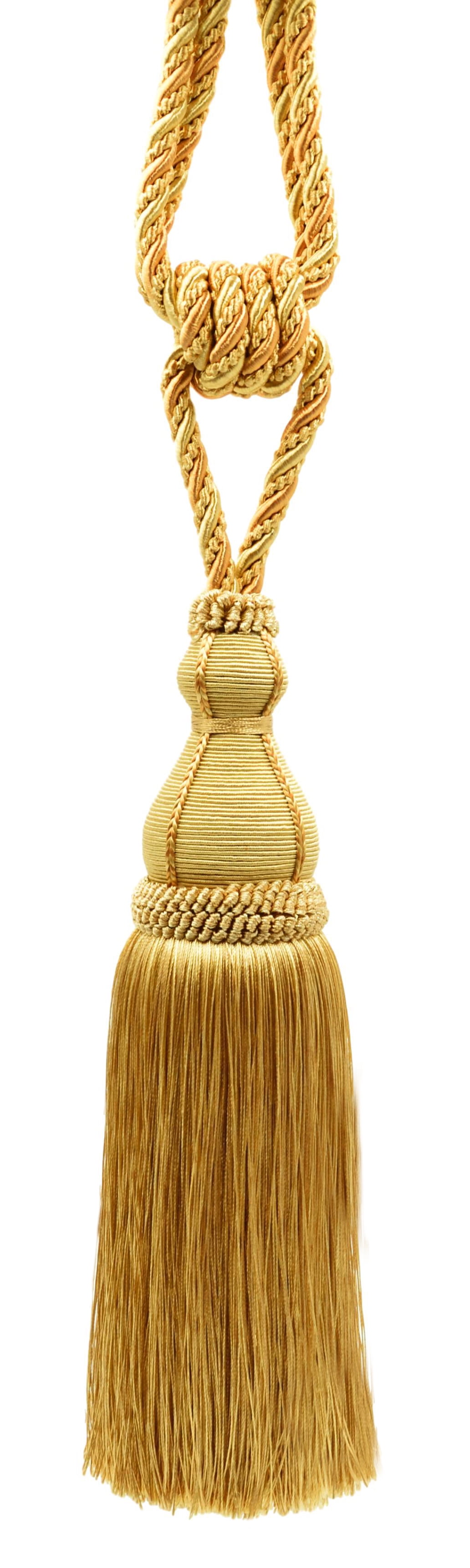 Elegant Medium and light Gold Curtain & Drapery Tassel Tieback / 15