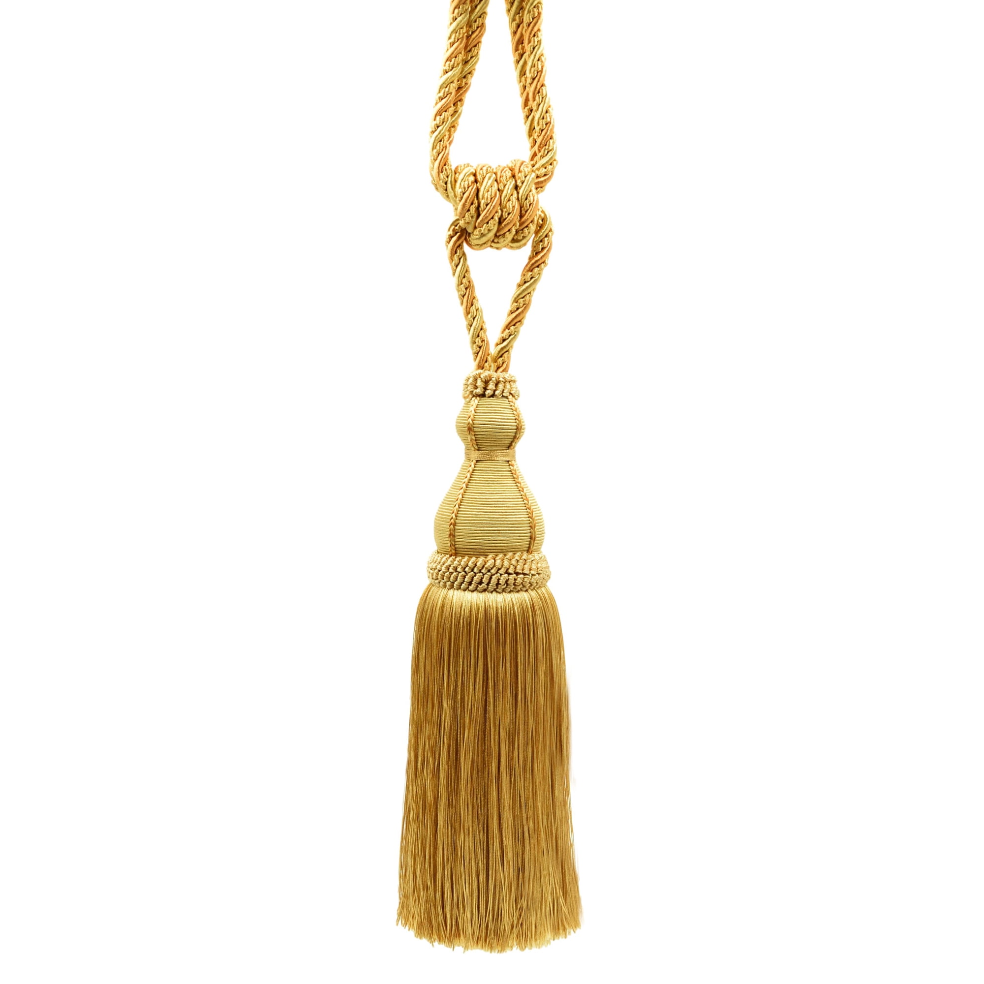 DECOPRO Elegant Large Tassel Tieback for Curtains & Draperies, Tassel Length 12" (30.5cm), Spread 30" (76cm) # TBH15, Canary Gold #4875 (Dark Gold, Yellow Gold) Sold Individually