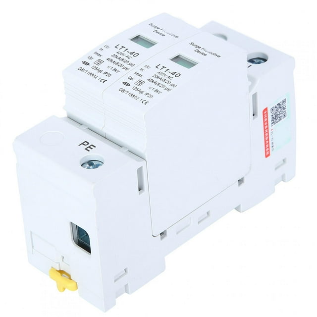 2P 40kA Magnetic Blowing Surge Protection Device with 20kA Rated Current, 420V Level 2 Rail-Mounted Electrical Protection Module, High-Conductivity Thunder Arrestor with HD Glass, Durable & Safe