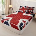 thumbnail image 2 of Manfei Vintage Union Jack Zipper Twin Comforter Sets with Fitted Sheet and 2 Pillowcases,Red White Navy Zipper Bedding Set,Light Gray Reversible,4pcs, 2 of 8