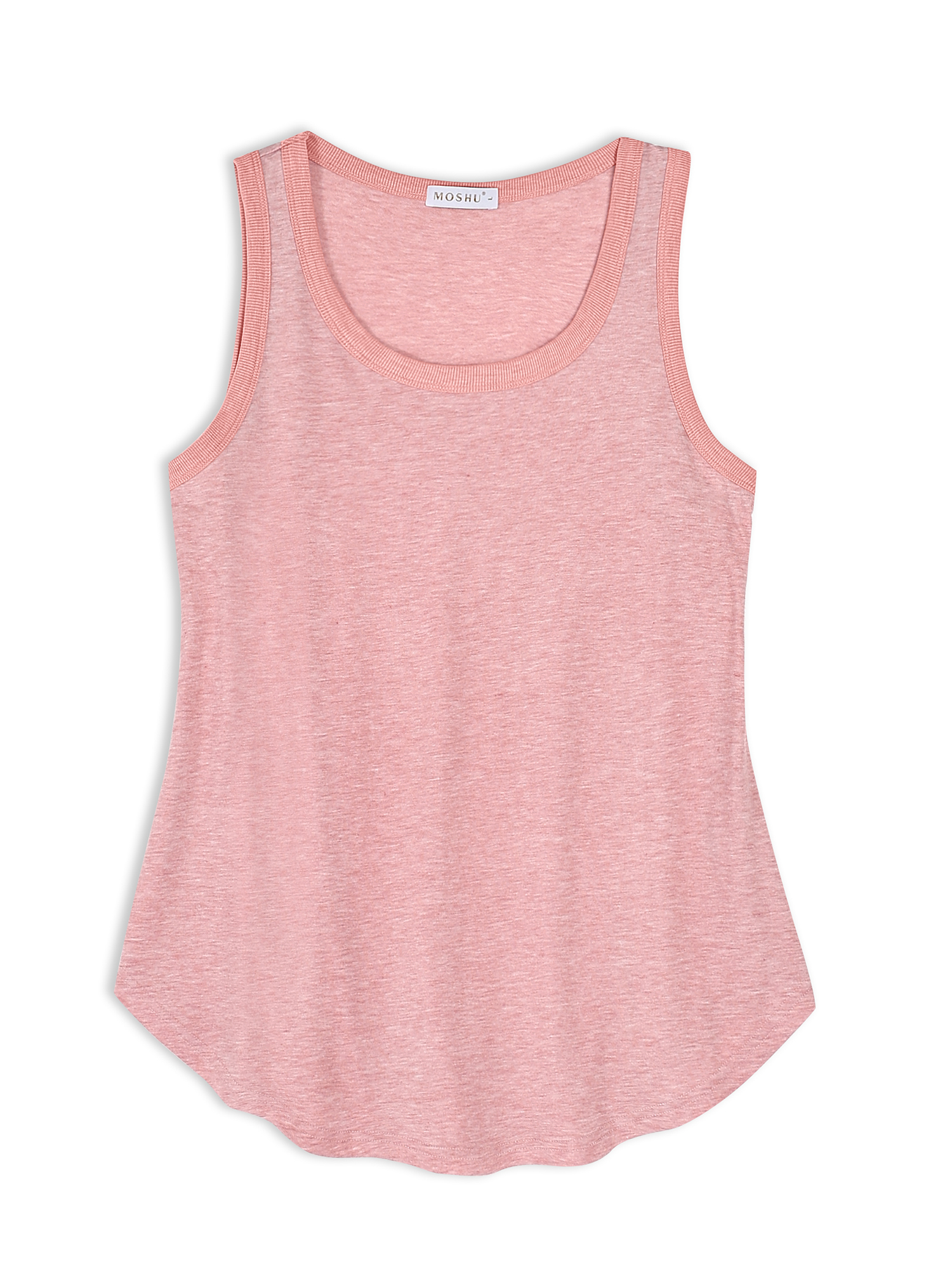 MOSHU Women's Ribbed Trim Crew Neck Tank Top photo 8