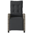 thumbnail image 3 of vidaXL Reclining Garden Chairs 2 pcs with Footrest Grey Poly Rattan, 3 of 5