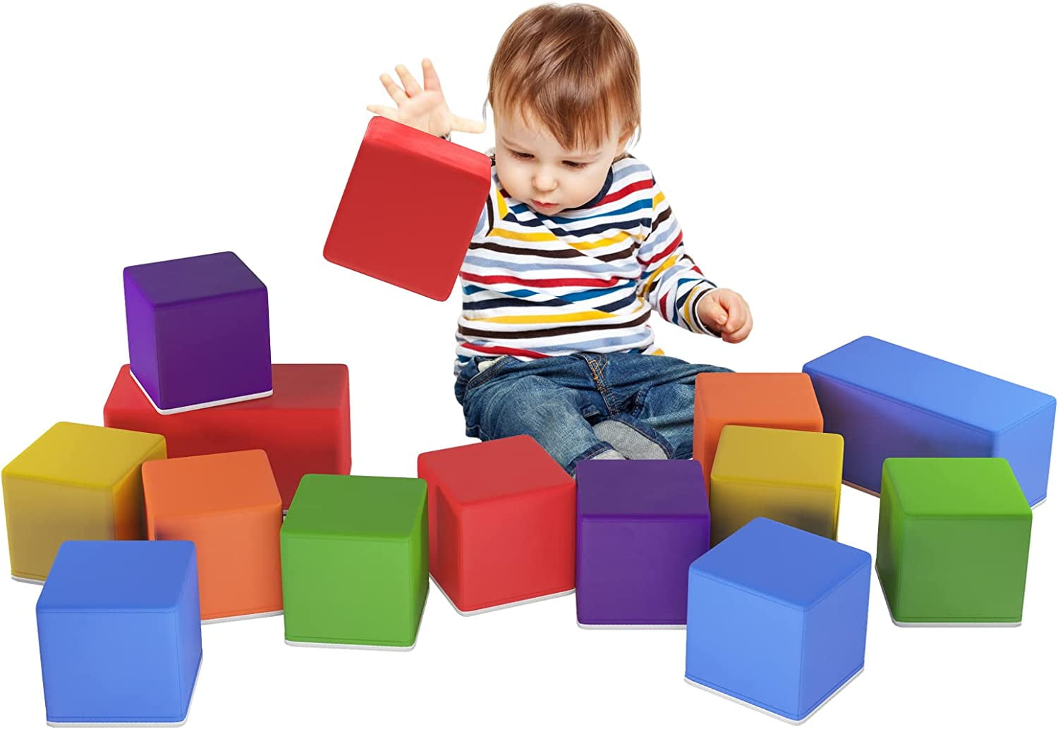 Linor Foam Blocks for Toddlers, 14 Pcs Large Soft Building Climbing