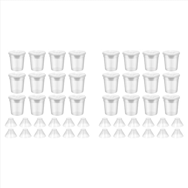 24 Paquetes de Vasos de Pintura con Tapas para Niños, Vasos de Colores de Aprendizaje Antiderrames, Recipientes de Pintura Reutilizables con Tapas para Artistas Jóvenes