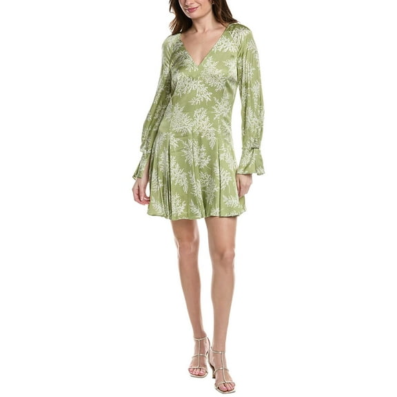 Rebecca Taylor womens  Godet Mini Dress, 12, Green