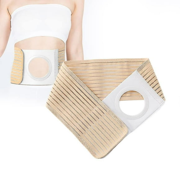 Xiongpin Ostomy Wrap Ostomy Hernia Belt Abdominal Binder Brace Breathable Belly Band With Stoma Opening For Colostomy Patients TY