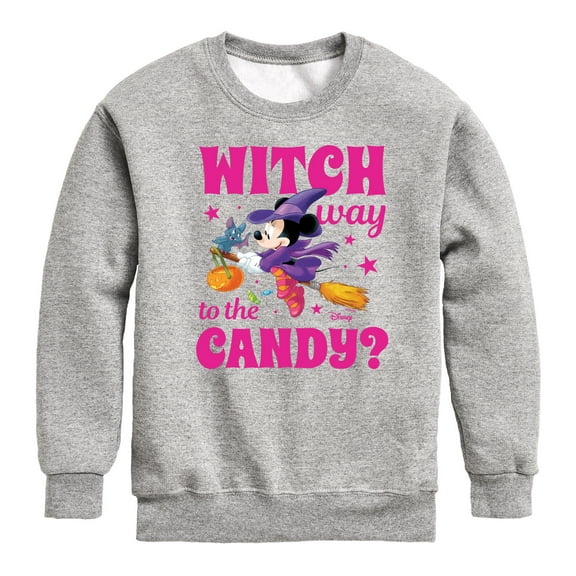 Mickey & Friends - Witch Way To The Candy - Toddler And Youth Crewneck Fleece Sweatshirt
