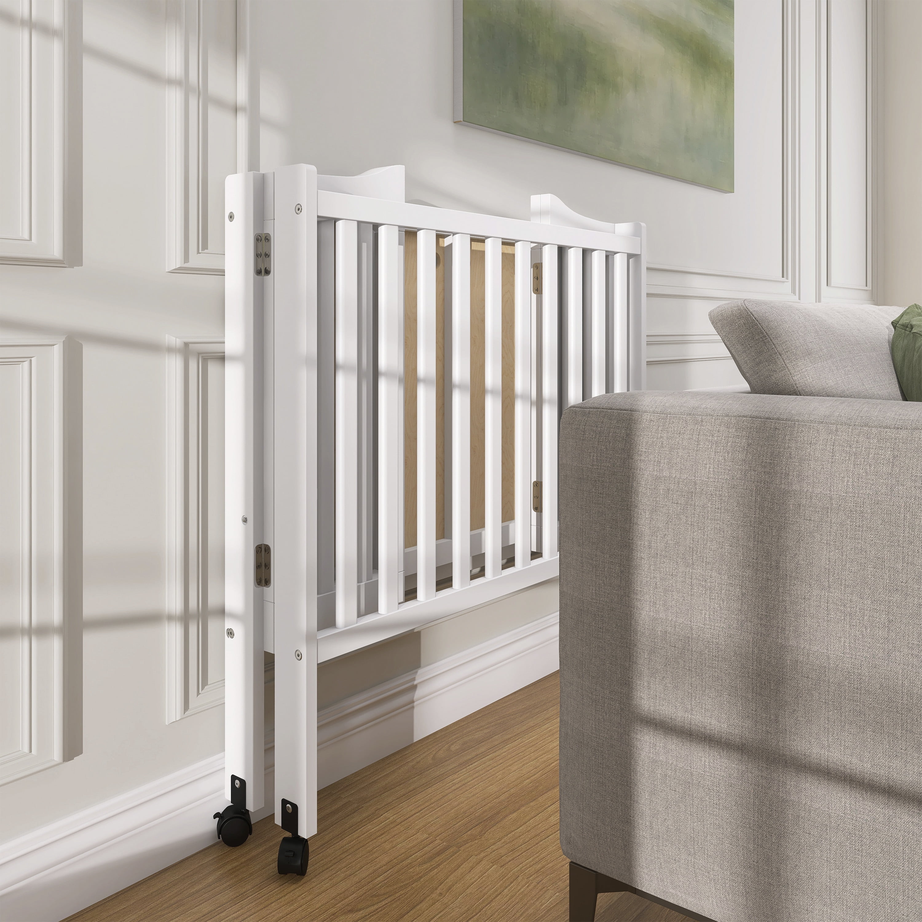 Dream On Me 2-in-1 Lightweight Folding Portable Crib, White
