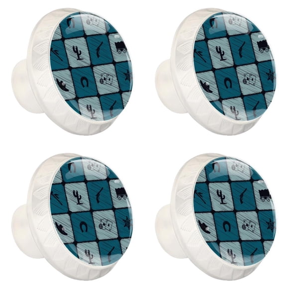 4 Pcs Texas Western Star Knobs for Kitchen Cabinet Cupboard Dresser Bookcase Drawer Pulls Handles Round Home Decor
