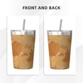 thumbnail image 4 of 12oz Conical Thermal Insulation Cup 4.9×3.2in With Straw No Odor Insulation Effect Is Good For Party Camping Picnic Travel Sandybrown Marble_1, 4 of 7