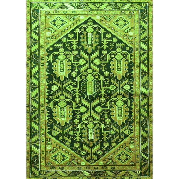 Ahgly Company Indoor Rectangle Persian Green Traditional Area Rugs, 5' x 7'