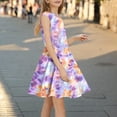 thumbnail image 6 of Delliss Girls Dresses Flower Print Sleeveless A-Line Playwear Dress Casual Simple Dress 4-14 Years, 6 of 6