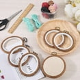 thumbnail image 3 of 6pcs 2 styles Plastic Cross Stitch Embroidery Hoops Imitation Wood Sewing Tools Accessory Ring & Oval BurlyWood 121~129.5x92~102.5x8.5~9mm 3pcs/style, 3 of 9