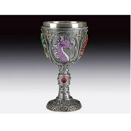 - Chalice With Four Color Dragons Goblet New