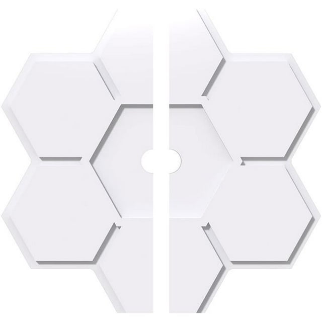 Ekena Millwork CMP14DY2-01000 14 in. OD x 1 in. ID Square Daisy Architectural Grade PVC Contemporary Ceiling Medallion - 2 Piece