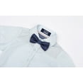 thumbnail image 5 of LittleSpring Kids Button Down Shirt 4T Toddler Boys Short Sleeve Dress Shirt with Bow Tie Solid Light Blue, 5 of 6