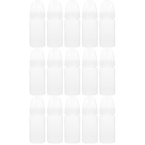 ABCISI 15 Pcs Newborn Disposable Milk Bottles Babies Supple Milk Bottles Classic Clear Neck Bottles (White)