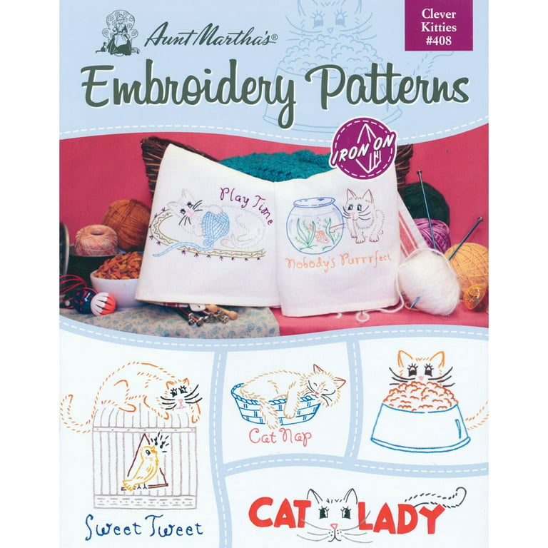 Aunt Martha's 400 Kitchen Designs Embroidery Transfer Pattern Book, Over 25  Iron On Patterns
