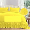 thumbnail image 3 of D.N.G. BEDDINGS 5 Piece Luxury 5 Inch Two Layer Ruffle Comforter Set Premium Super Soft, 800 TC, 100% Egyptian Cotton, Super Soft, Oversized Super King Size Yellow Color, 3 of 7