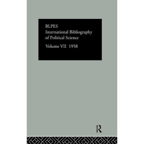 Intl Biblio Pol SC 1958 Vol 7, (Hardcover)