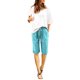 thumbnail image 1 of Pantalones cortos de algodón de cintura alta para mujer - Cintura elástica, bolsillos - Pantalones de playa/entrenamiento de cinco puntos - S-XXL, 1 of 5