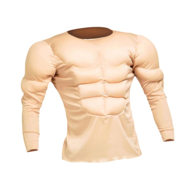 yingyy Muscle hirt Costume oft Bodybuilder Cloth Cosplay Dressing up Holidays for Beige M