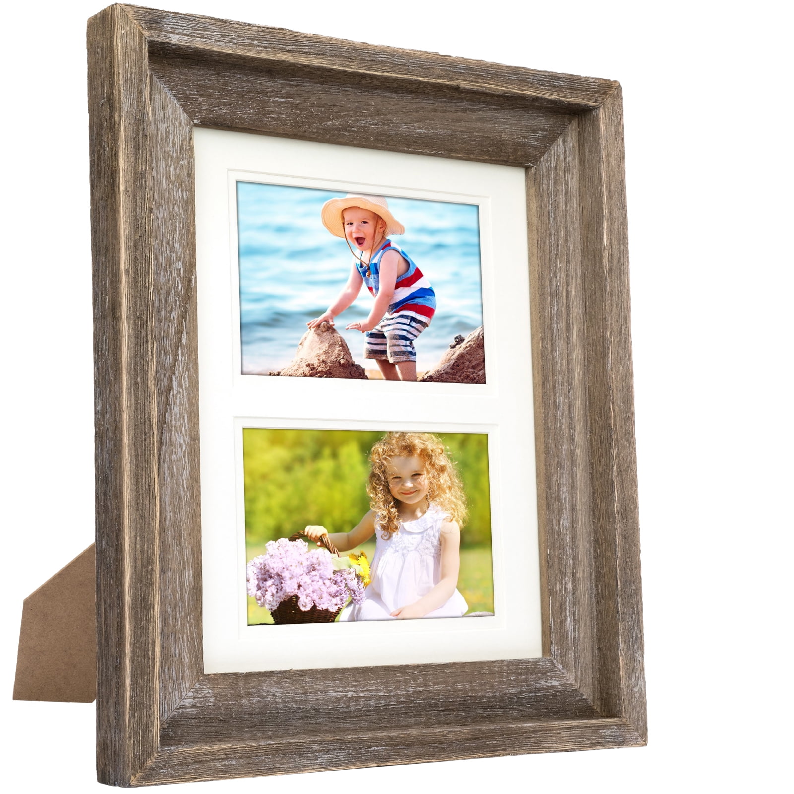Rustic Barnwood 8x10 Picture Frame Fits 8x10 or 5x7 or 4x6 w/ Matte Pack of 2 