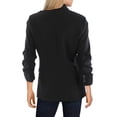 thumbnail image 3 of Women's One-Button Ruched-Sleeve Jacket Black 4, 3 of 3