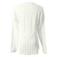 thumbnail image 5 of Arlun Women's Knit Crew Neck Long Sleeve Knit Sweaters Cute Cable Tapered Waist Pullover Tops Simple Elegant Lightweight Cozy Sweater Outfits White XL, 5 of 5