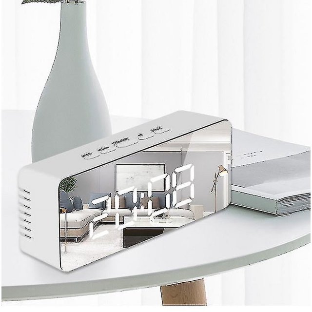 Réveil Miroir Led Horloge de Table Numérique avec Fonction Snooze Réveil Lumière Décoration Maison